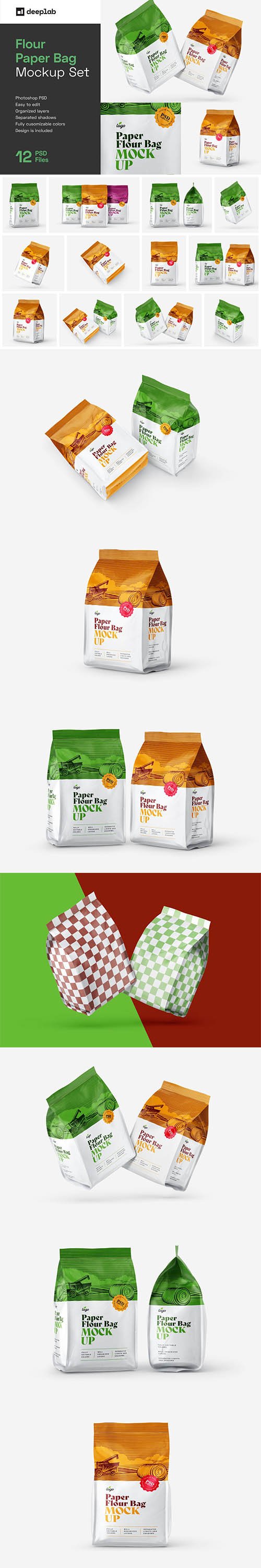 CreativeMarket - Paper Flour Bag Mockup Set | Pouch - 6034118