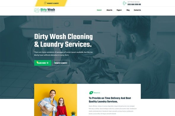 ThemeForest - DirtyWash v1.0.1 - Dry Cleaning & Laundry Service Elementor Template Kit - 28580604