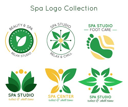 Abstract spa logo collection