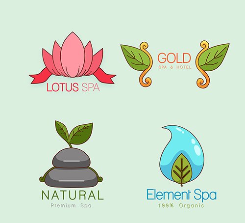 Hand-drawn spa logotypes
