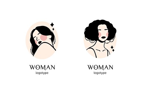 Hand-drawn woman logo template