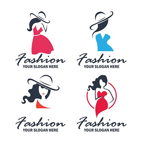 Set of fashion beauty logo emblem collection
