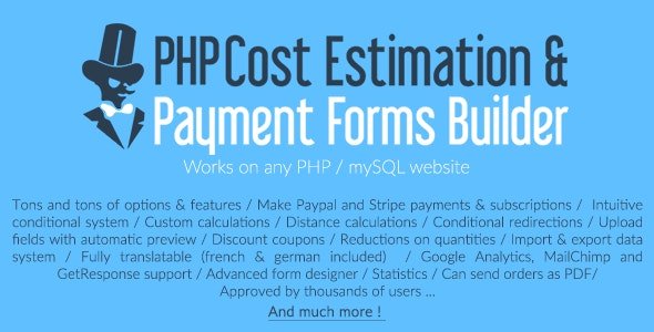 CodeCanyon - PHP Cost Estimation & Payment Forms Builder - 10550735 - NULLED