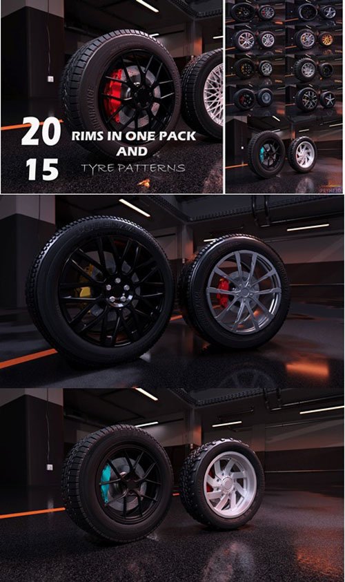 Sport Modern Car Wheels VR / AR / Low-poly - 3D Models [3ds Max]