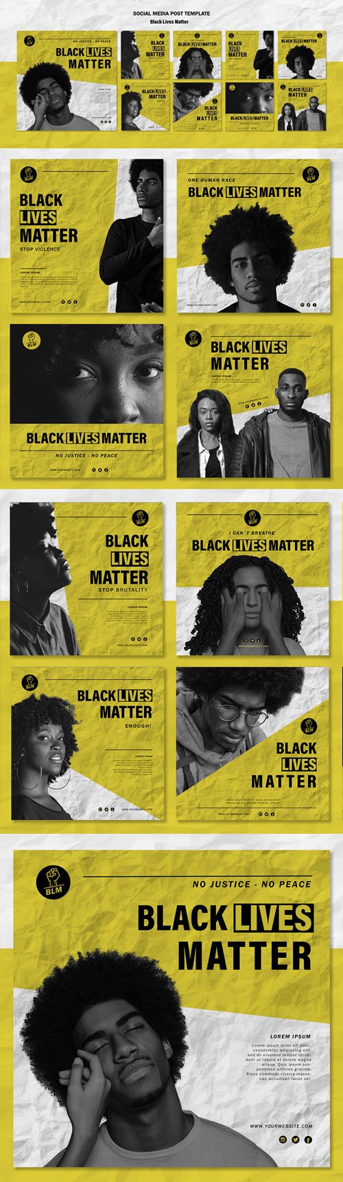 Black Llives Matter - Instagram Posts PSD Template