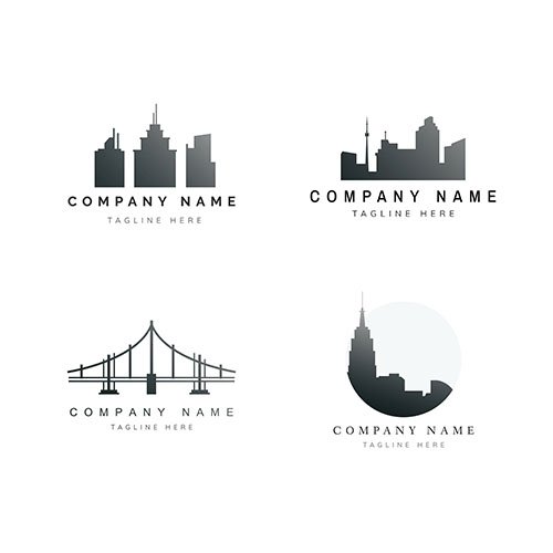 Silhouette cityscape logo vector