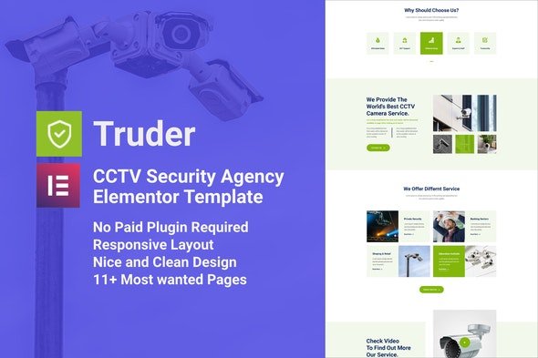 ThemeForest - Truder v1.0.0 - CCTV Security Service Elementor Template Kit - 31468377
