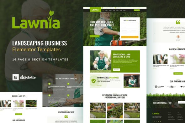 ThemeForest - Lawnia v1.0.0 - Gardener Landscaping Business Elementor Template Kit - 31481468
