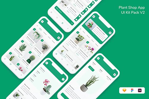Plant Shop App UI Kit Pack V2