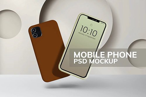 Mobile phone case mockups set