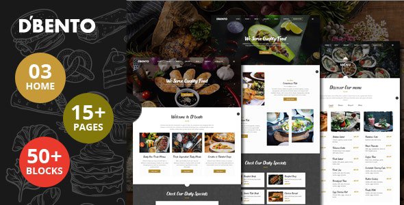 ThemeForest - Dbento v1.0 - Food Restaurant HTML5 Template - 31600280