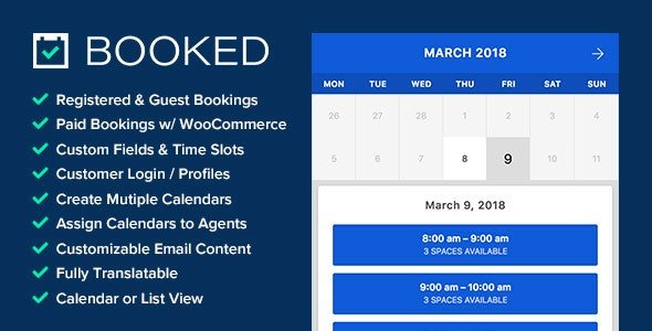 CodeCanyon - Booked v2.3.5 - Appointment Booking for WordPress - 9466968
