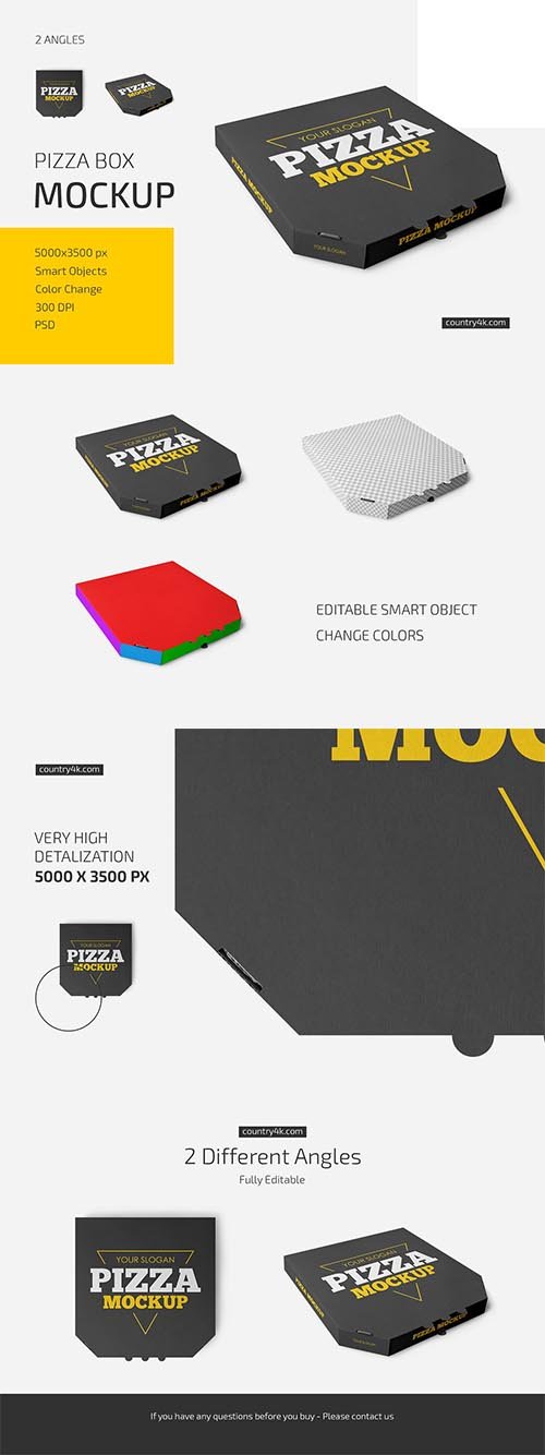 CreativeMarket - Pizza Box Mockup Set - 6019339
