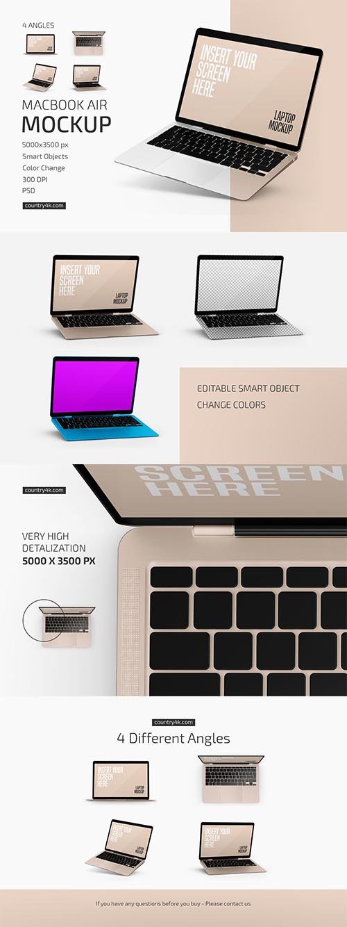 CreativeMarket - Macbook Air Mockup Set - 6041691