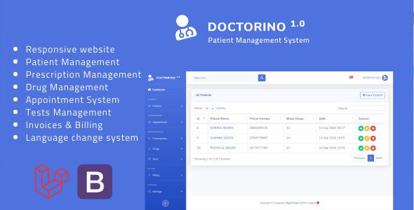 CodeCanyon - Doctorino v1.0 - Doctor Chamber Management System - 28707541