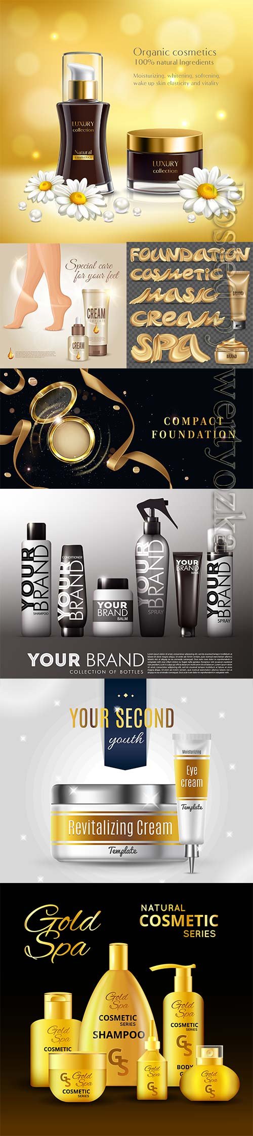 Advertising cosmetic vector template