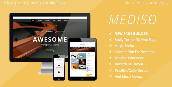 ThemeForest - Mediso v1.3.7 - Corporate / One-Page / Blogging WP Theme - 7265623