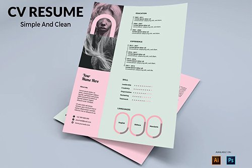 CV Resume Pastel