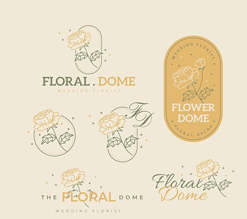Wedding florist logo template collection