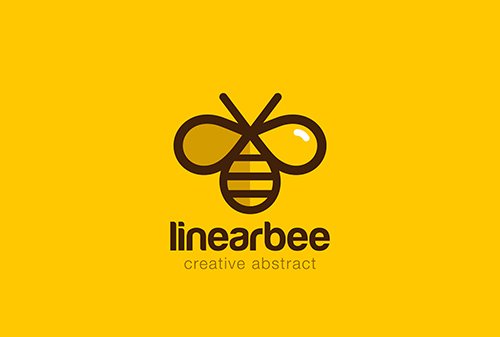 Bee logo linear vector