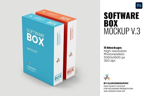 Software Box Mockup v.3 - 11 Views - 5964573