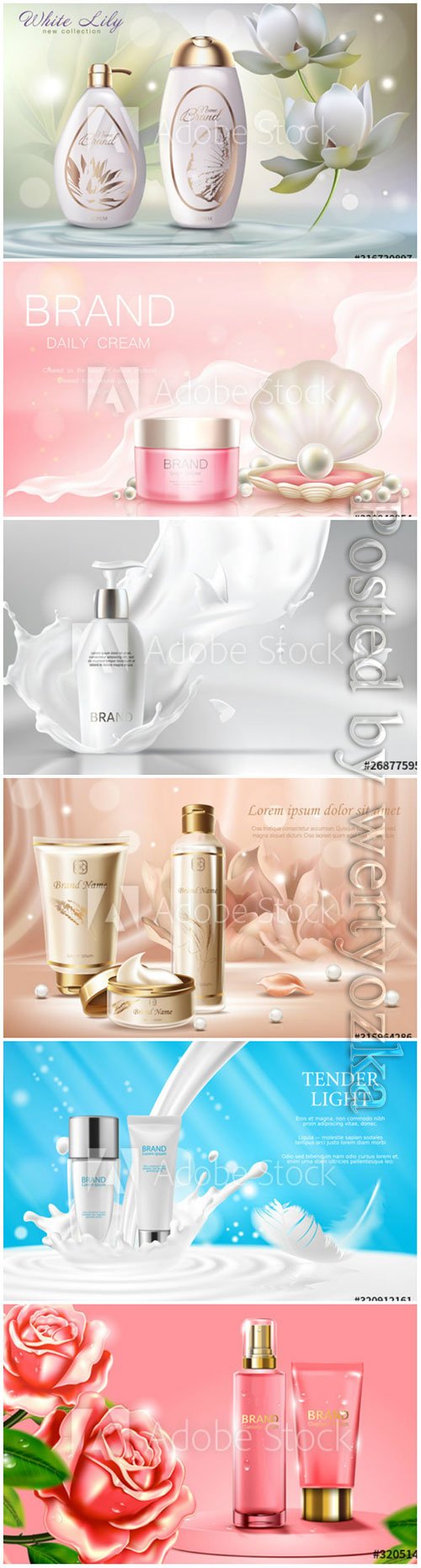 Cosmetics advertising banner vector template