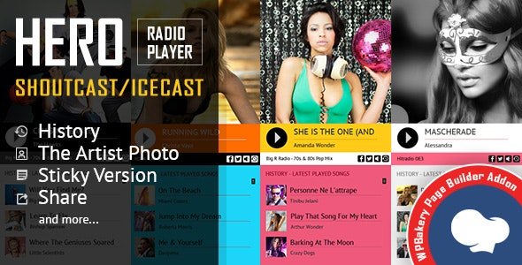 CodeCanyon - Hero - Shoutcast and Icecast Radio Player for WPBakery Page Builder v2.9.3 - 19435685