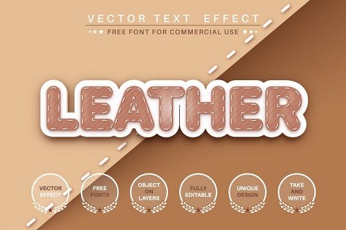 Leather product - editable text effect, font style