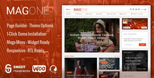 ThemeForest - MagOne v8.3 - Responsive Magazine & News WordPress Theme - 14342350