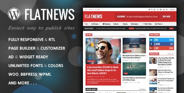 ThemeForest - FlatNews v5.6 - Responsive Magazine WordPress Theme - 6000513