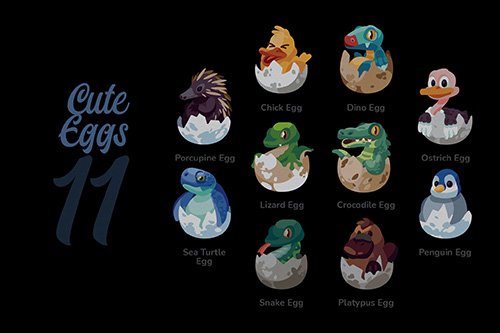 Cute Eggs - Illustration Sets