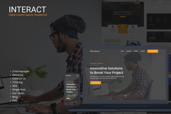 ThemeForest - Interact v1.0.0 - Digital Agency Elementor Template Kit - 31825106