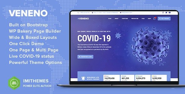 ThemeForest - Veneno v1.8 - Coronavirus Information WordPress Theme - 26636397