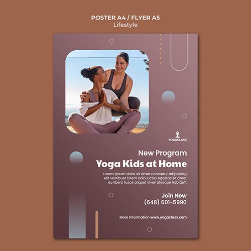 Psd poster template for yoga practice and exercise