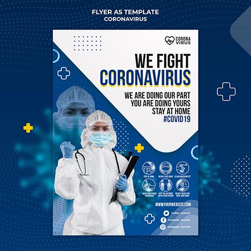 Psd flyer for coronavirus awareness