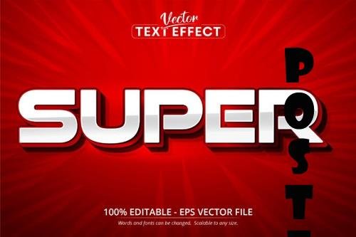 Super text, Red Color Style Editable Text Effect