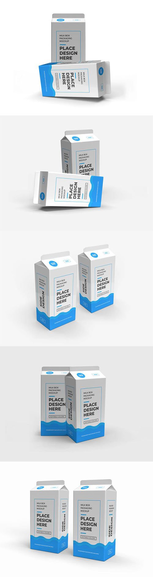Milk Box And Drink Packaging Mockup