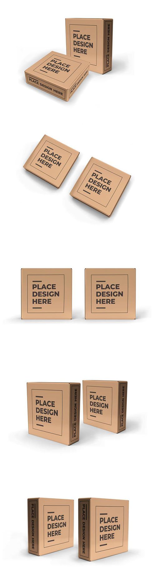 Small Square Box Packaging Mockup