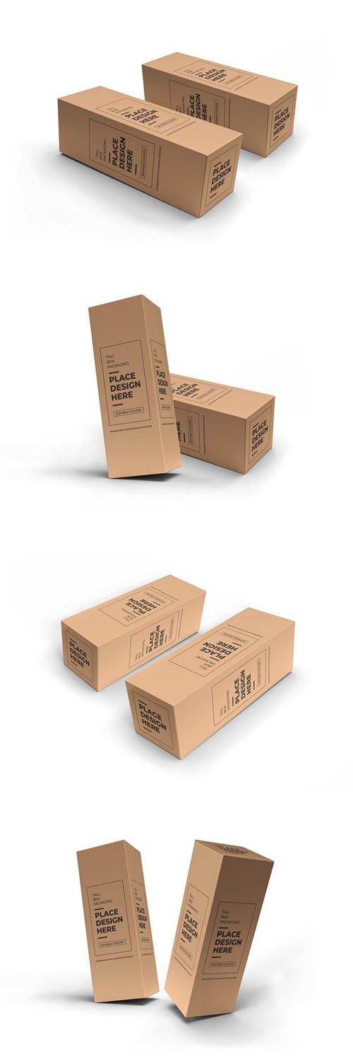 Long Box Packaging Mockup
