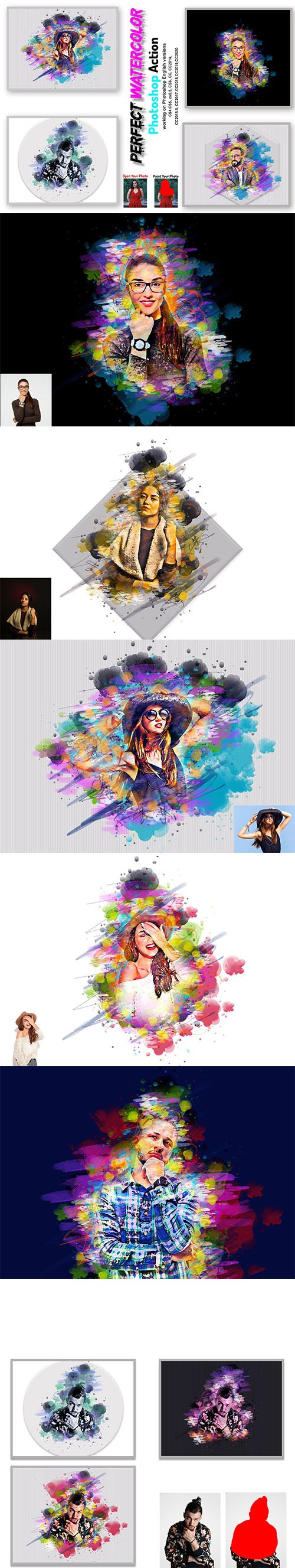 CreativeMarket - Perfect Watercolor Photoshop Action - 5778907
