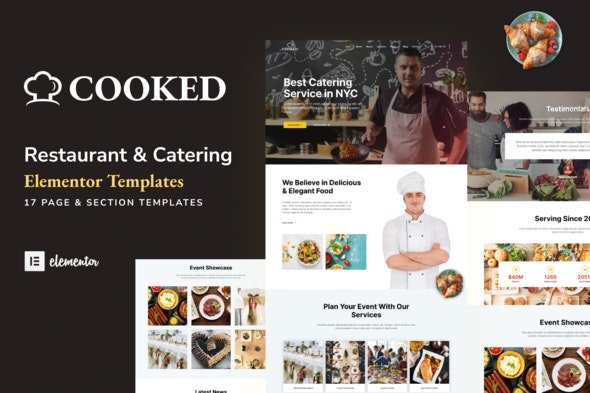 CodeCanyon - Cooked v1.0.0 - Catering & Restaurant Website Elementor Template Kit - 32005976