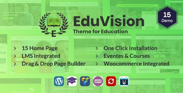 ThemeForest - Eduvision v1.0 - Online Course Multipurpose Education WordPress Theme (Update: 31 March 21) - 23178465