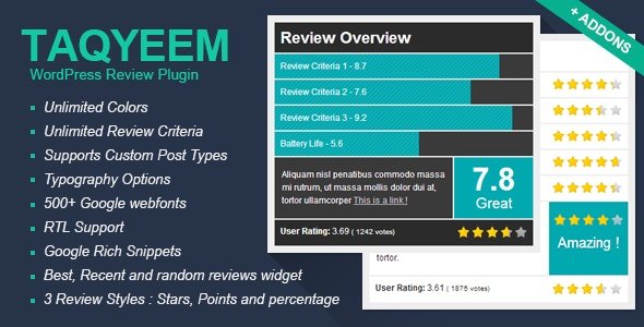 CodeCanyon - Taqyeem v2.6.4 - WordPress Review Plugin - 4558799