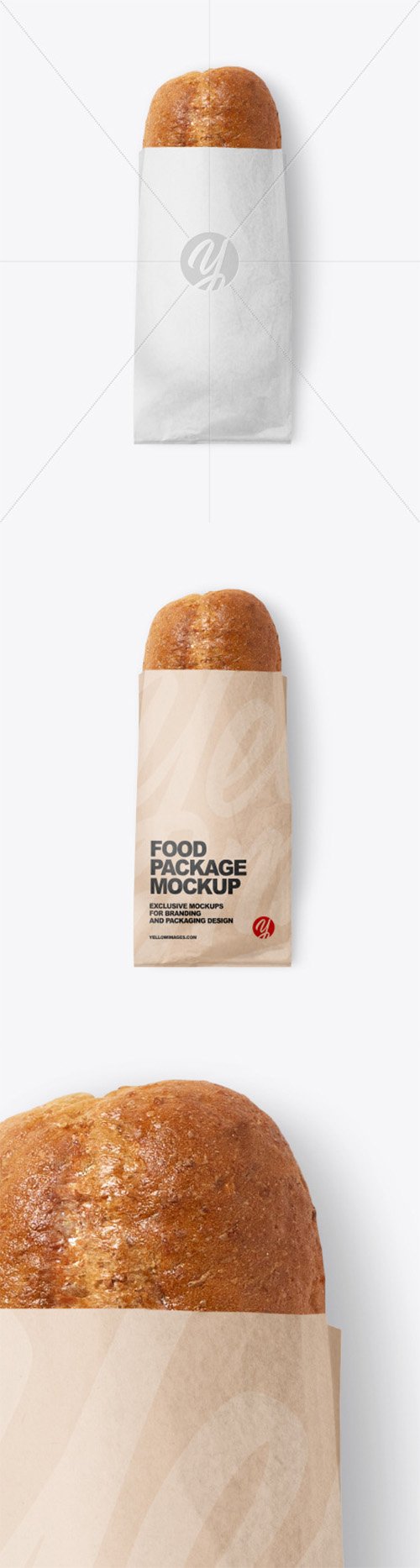 Kraft Package with Bread Mockup 79999 TIF