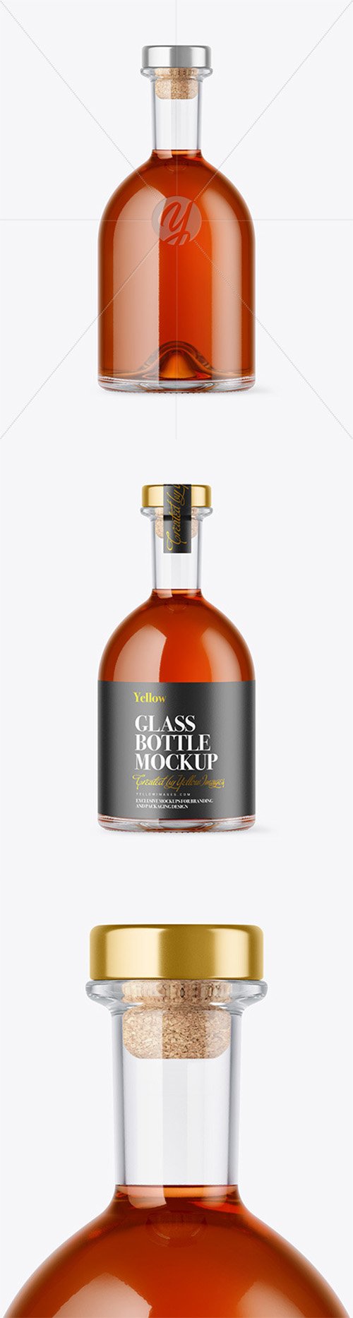 Clear Glass Cognac Bottle Mockup 79807 TIF