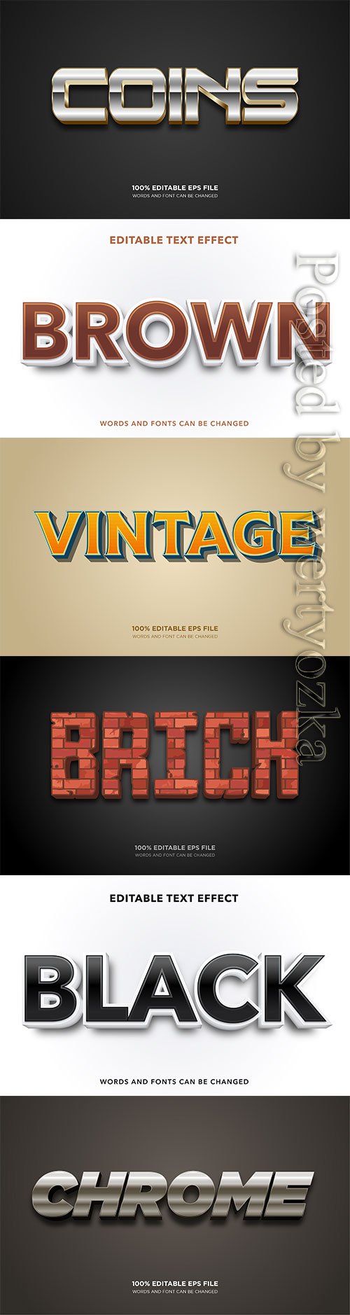 3d editable text style effect vector vol 385