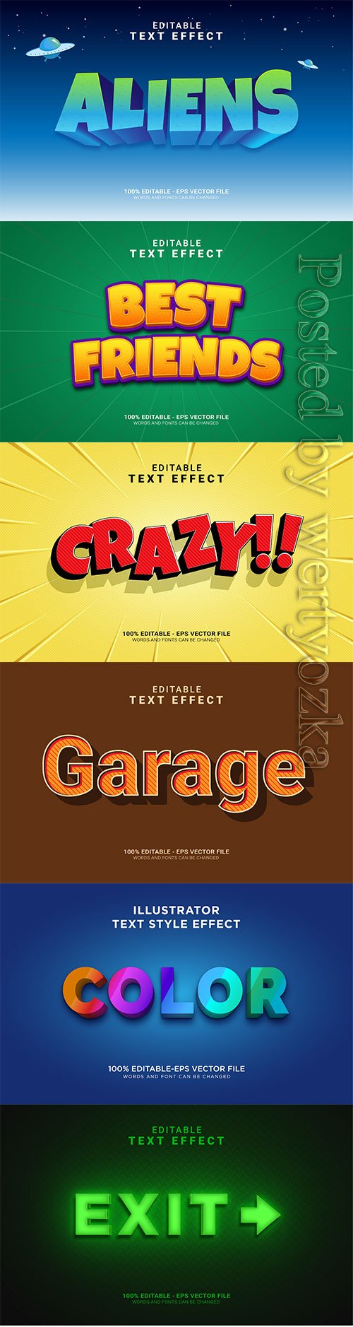 3d editable text style effect vector vol 37