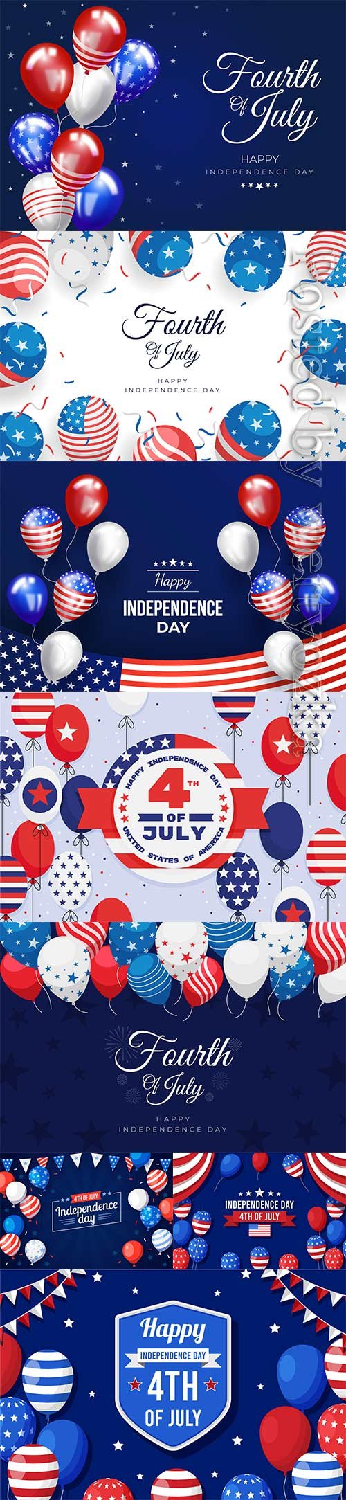 4th july independence day balloons vector background