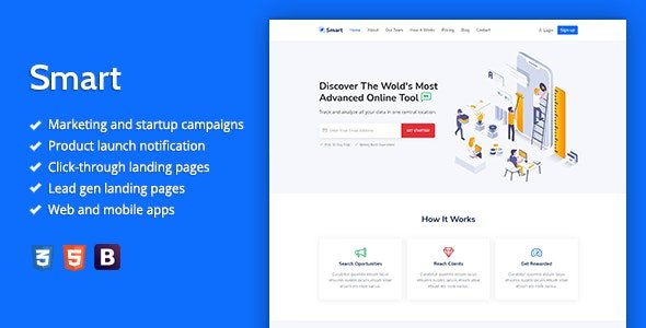 ThemeForest - Smart v1.0 - Marketing HTML Landing Page Template - 32025025