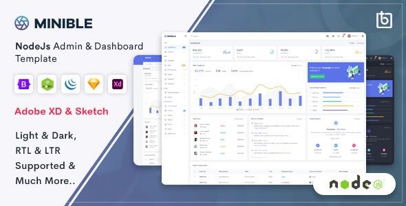 ThemeForest - Minible v1.0.0 - Node.js Admin & Dashboard Template - 30865705